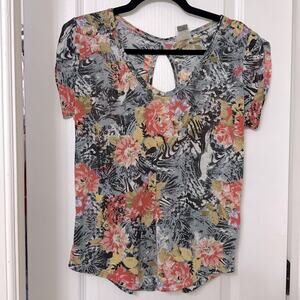 Cleek peach rose and gray top size M